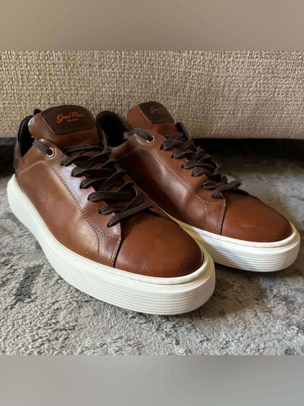 Good Man Brand Mens Legend London Brown Leather Lace-Up
Sneakers Shoes Size 10